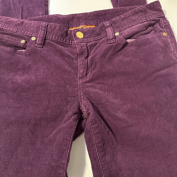 Tory Burch Purple Corduroy Pants with‎ Gold Embellishment Skinny Size 29 - Picture 6 of 6